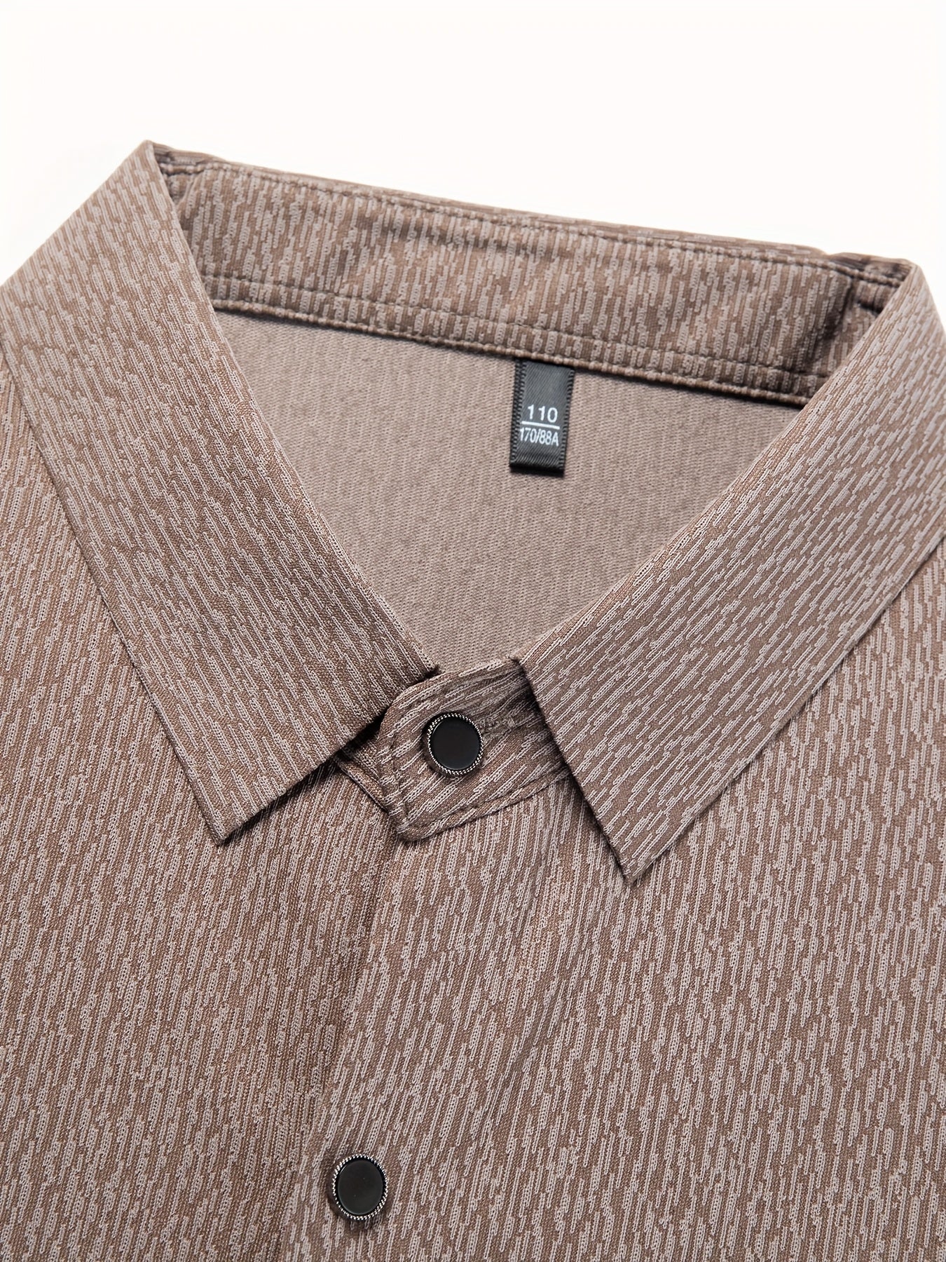 Men's Breathable Long Sleeve Button-Up Shirt - Casual Business Style, Solid Brown, Lightweight Fabric for Spring\u002FFall, Perfect for Office or Leisure Outings,