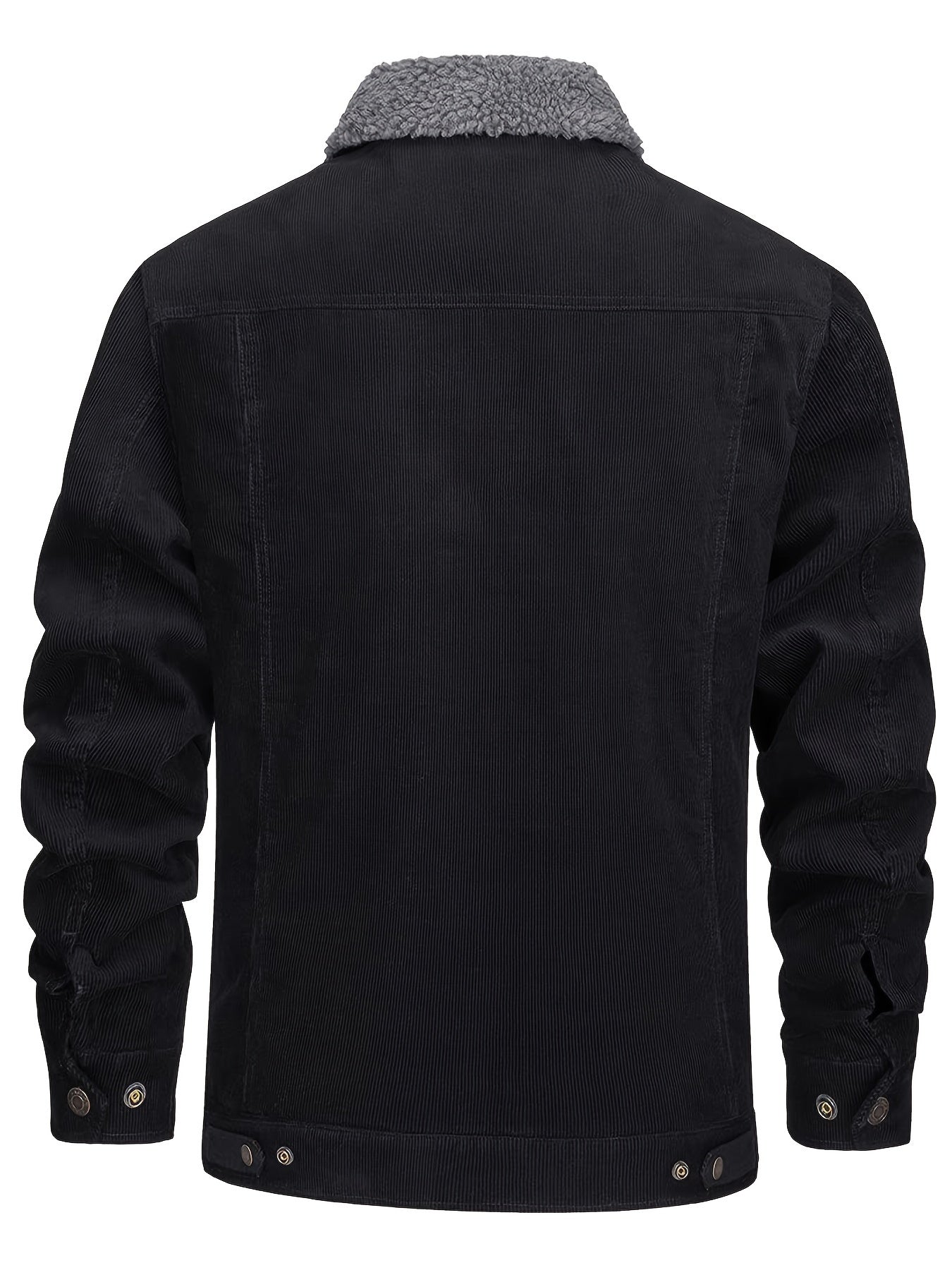 Men's Winter Fleece Jacket with Thick, Comfortable and Stiff Fabric, Warm Inner Lining, Multi-Pocket, Adjustable Cuff Collar,