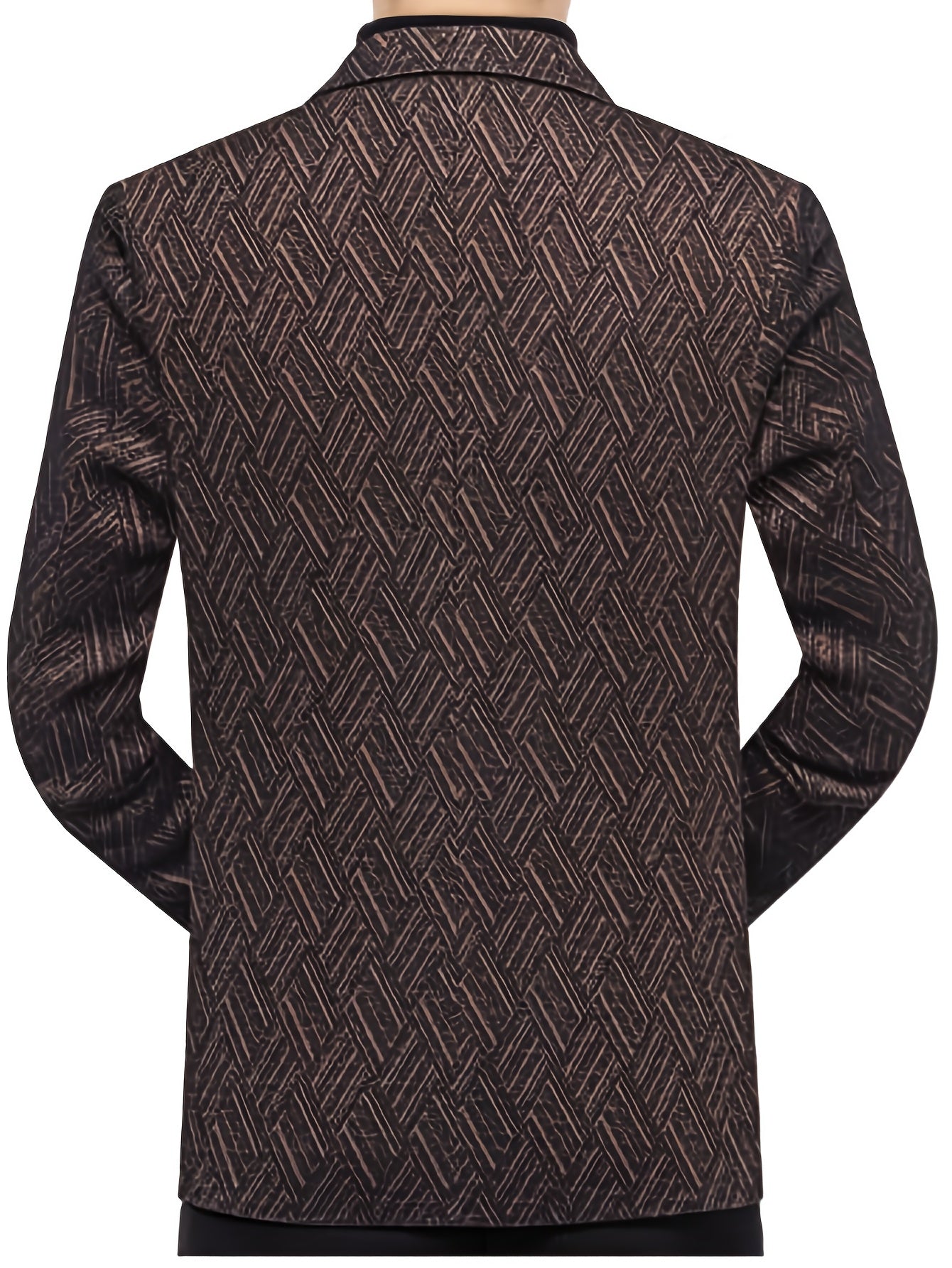Men'S Formal Blazer - Business Suit Jacket with Notched Lapel, Brown\u002FBlack Color Block, Structured Fit for Office, Wedding,