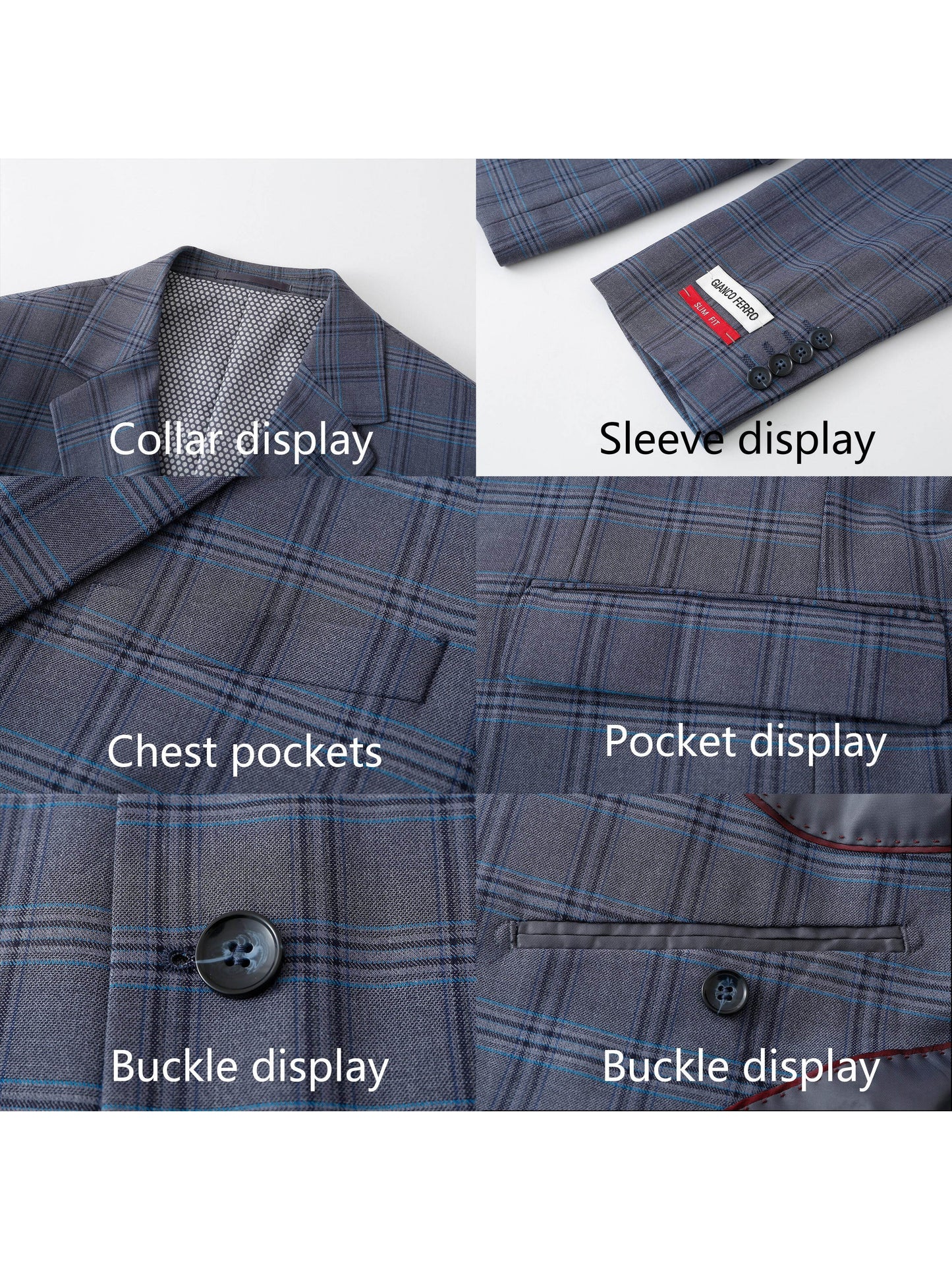 Remium 2-Piece Men's Slim Fit Suit Set, Notch Lapel 2-Button Jacket & Trousers, Double Vents for Weddings & Business Events
