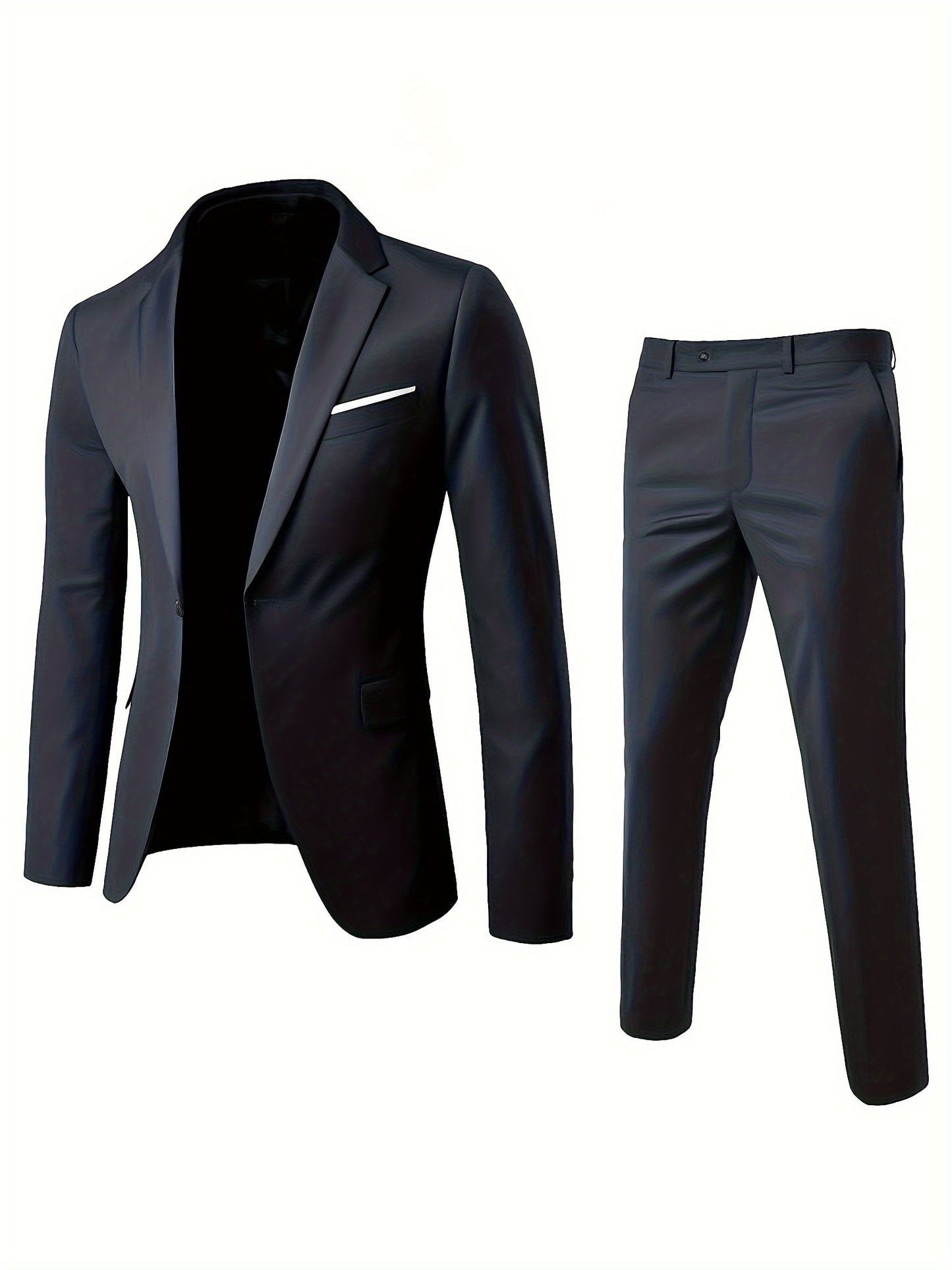 Formal Suit Set Professional Men's Formal Suit Two-Piece Set | Single Button Blazer and Pants for Interviews, Business, and Casual Parties