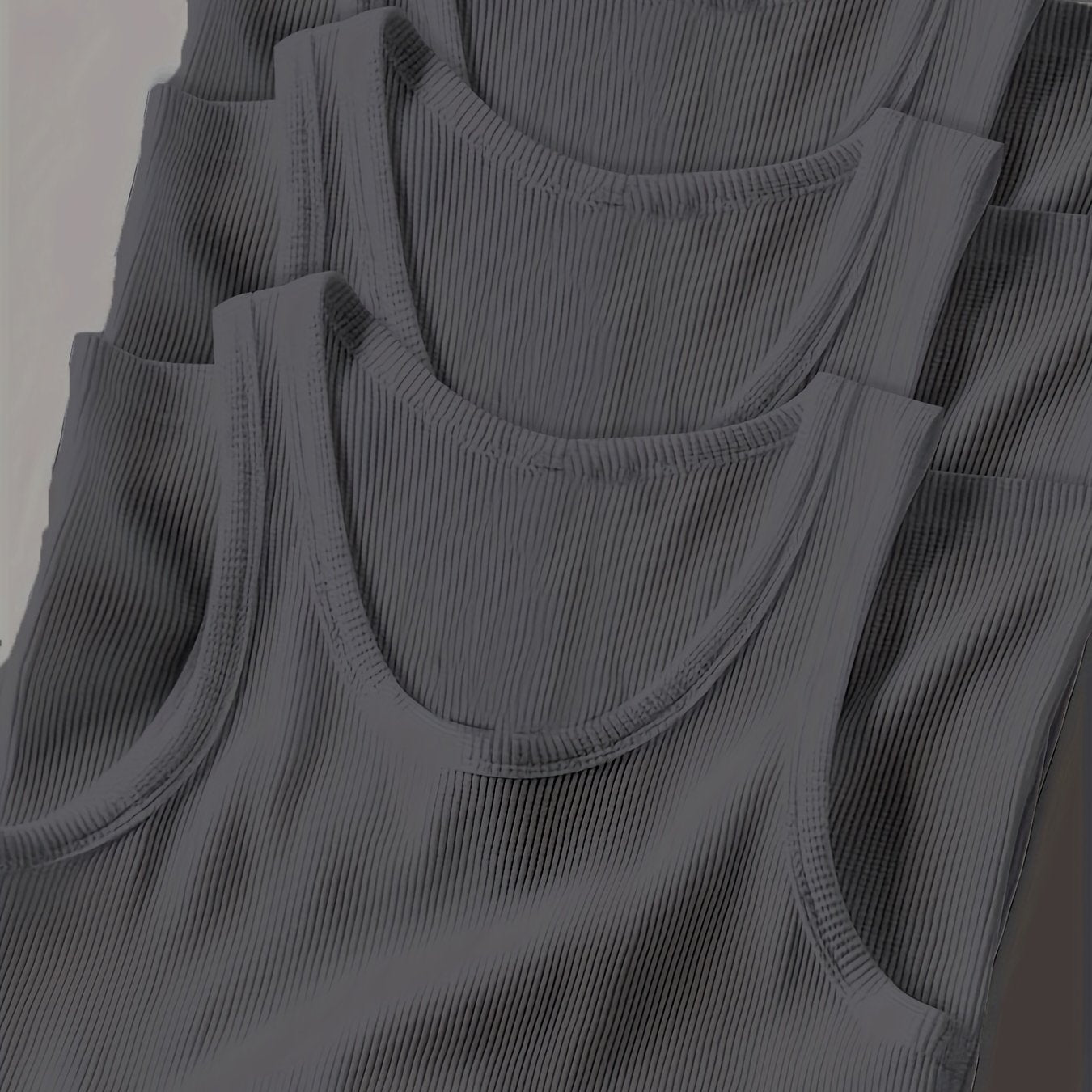 3pcs Men's Solid Color Sleeveless Tank Tops - Sporty Slim Fit, Breathable Stretch Fabric, Round Neck, Machine Washable, All-Season Casual & Athletic Wear