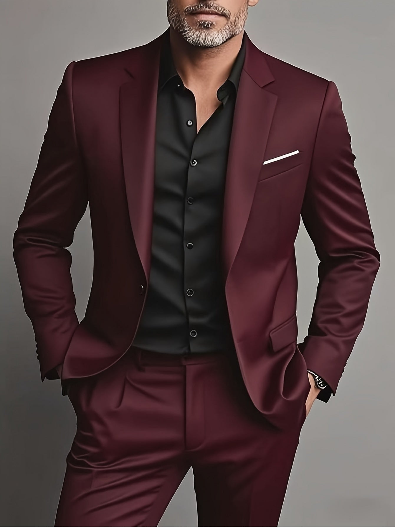 Formal Suit Set Professional Men's Formal Suit Two-Piece Set | Single Button Blazer and Pants for Interviews, Business, and Casual Parties