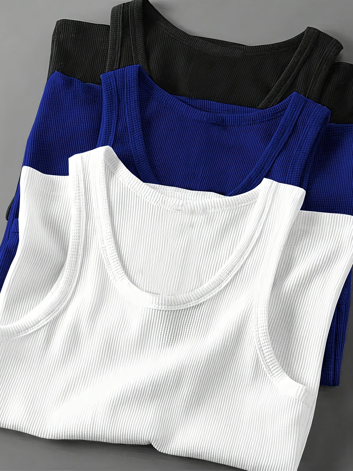 3pcs Men's Solid Color Sleeveless Tank Tops - Sporty Slim Fit, Breathable Stretch Fabric, Round Neck, Machine Washable, All-Season Casual & Athletic Wear
