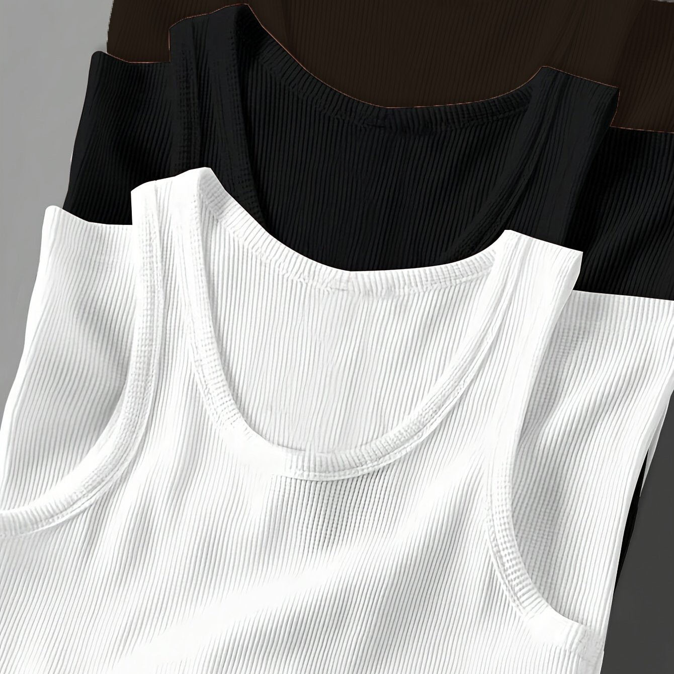 3pcs Men's Solid Color Sleeveless Tank Tops - Sporty Slim Fit, Breathable Stretch Fabric, Round Neck, Machine Washable, All-Season Casual & Athletic Wear