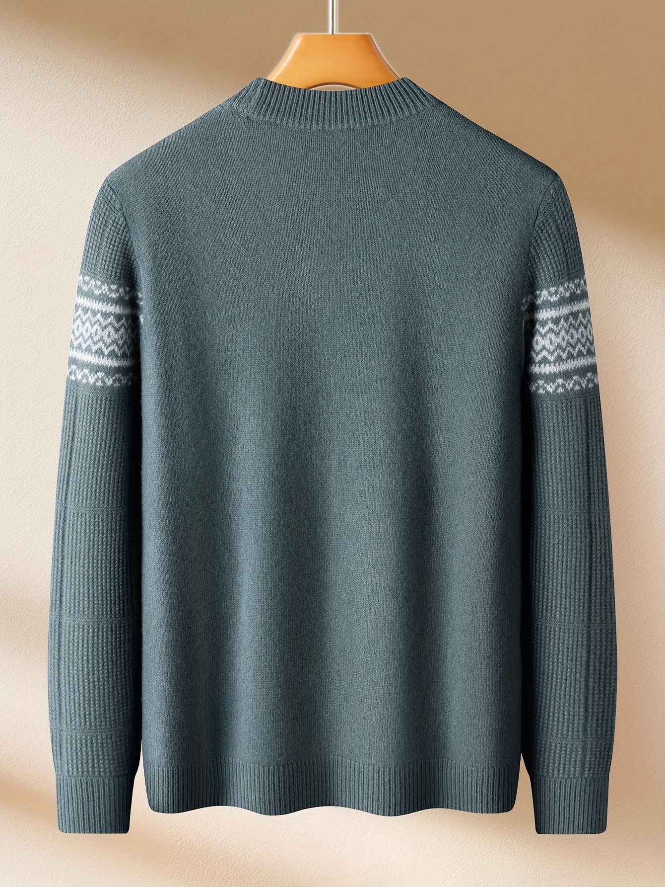 FORTEI Slight Elasticity Men'S Sweater with a Round Neck, Jacquard Design, Soft and Skin-Friendly Feel for Winter 25 F0096144098