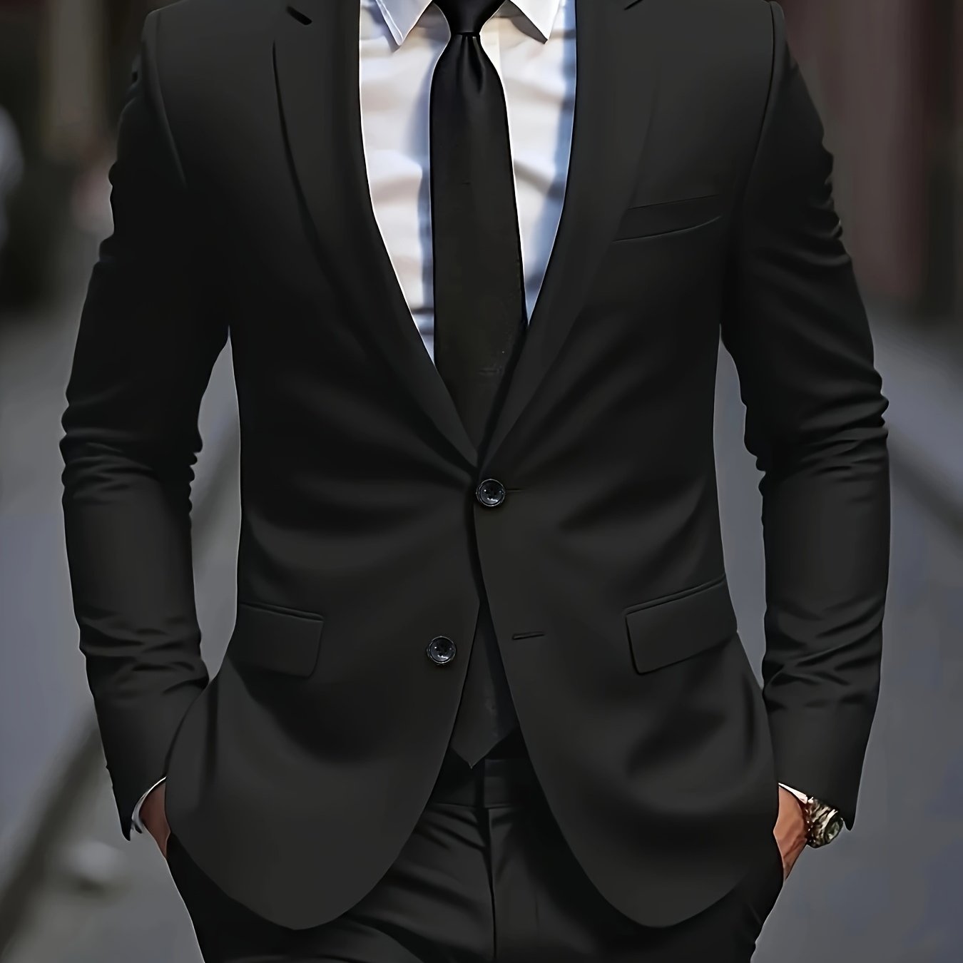 Classic Men's Single-Breasted Suit - 2pcs Set - Stylish Professional Attire for Weddings, Interviews, Parties, and Gatherings (Accessories Not Included)