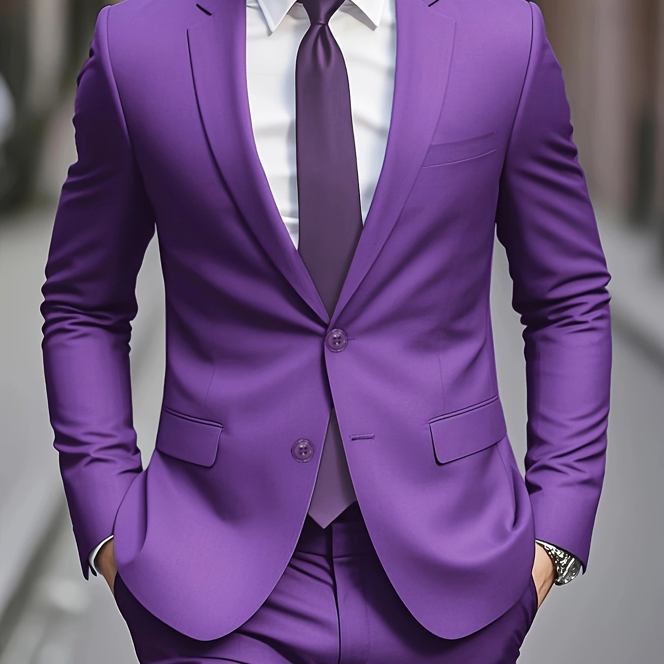 Classic Men's Single-Breasted Suit - 2pcs Set - Stylish Professional Attire for Weddings, Interviews, Parties, and Gatherings (Accessories Not Included)