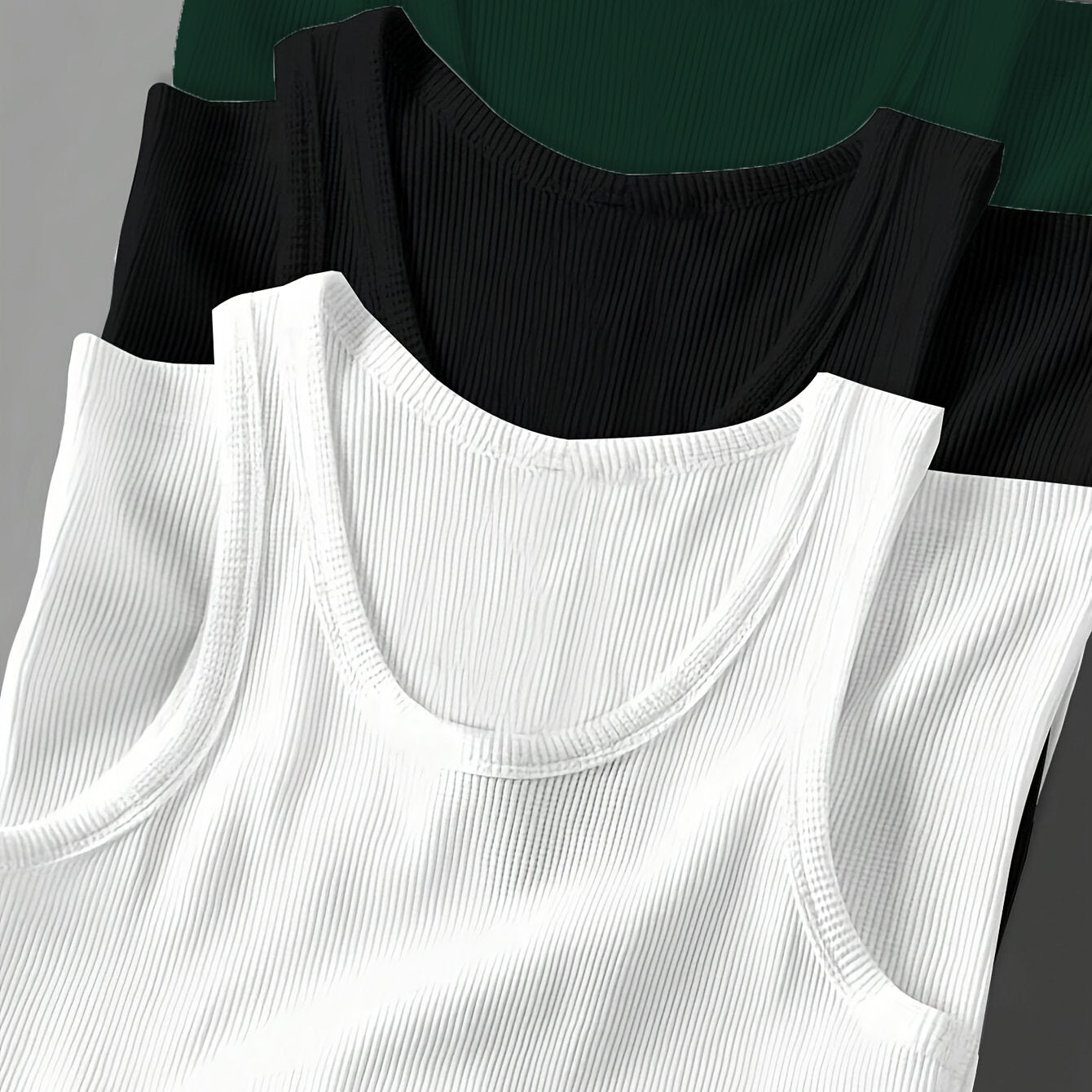 3pcs Men's Solid Color Sleeveless Tank Tops - Sporty Slim Fit, Breathable Stretch Fabric, Round Neck, Machine Washable, All-Season Casual & Athletic Wear