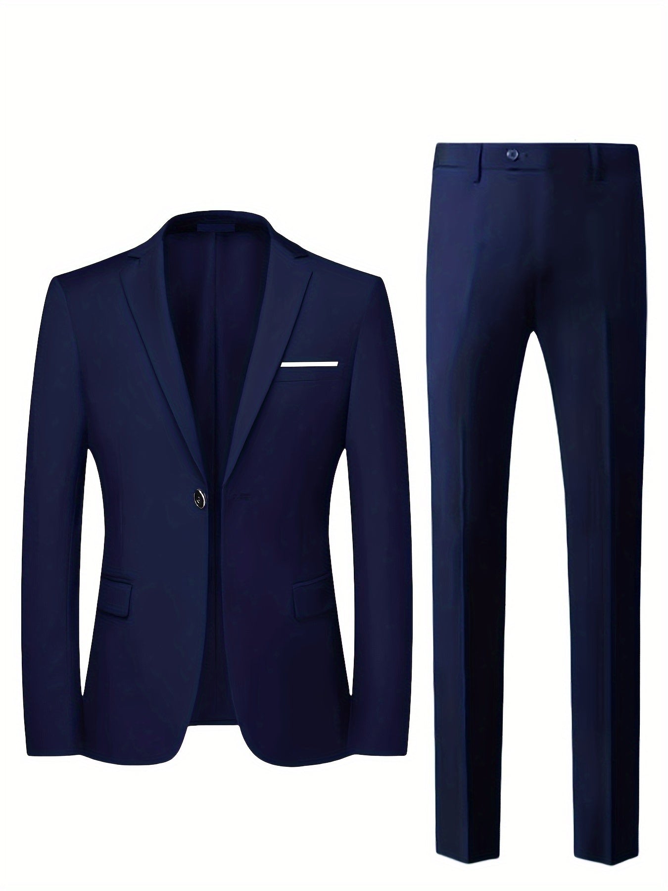 Formal Suit Set Professional Men's Formal Suit Two-Piece Set | Single Button Blazer and Pants for Interviews, Business, and Casual Parties