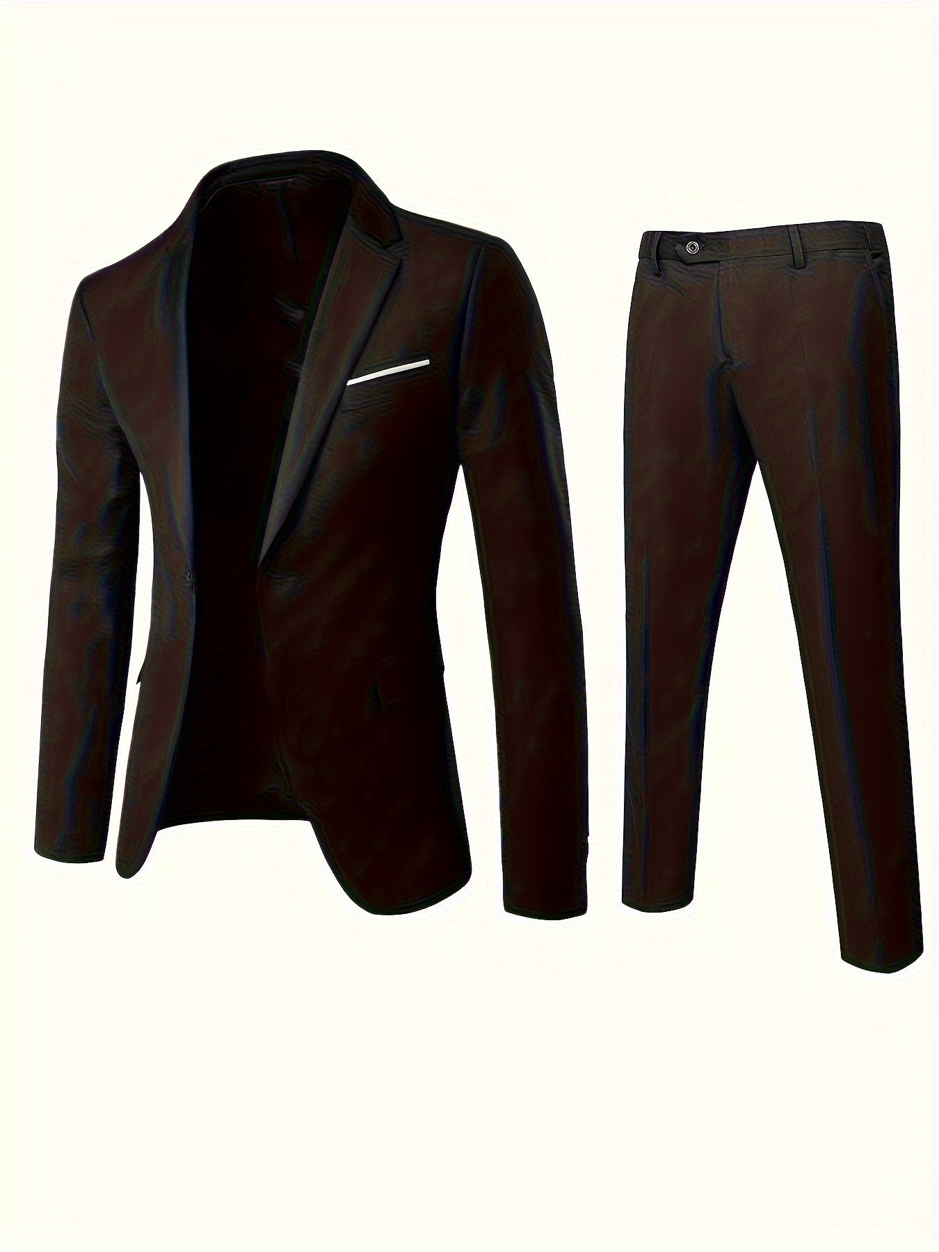 Formal Suit Set Professional Men's Formal Suit Two-Piece Set | Single Button Blazer and Pants for Interviews, Business, and Casual Parties