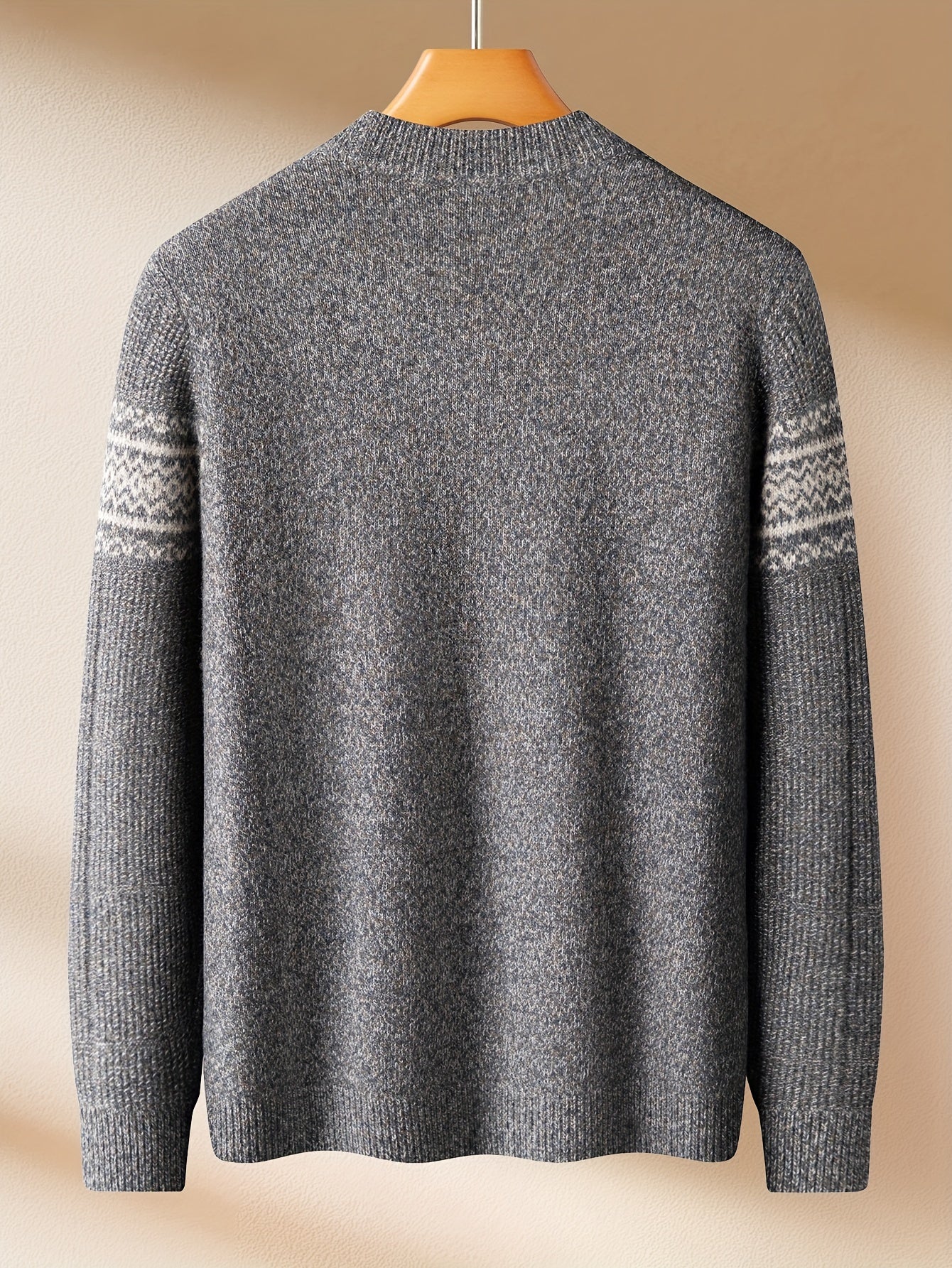 FORTEI Slight Elasticity Men'S Sweater with a Round Neck, Jacquard Design, Soft and Skin-Friendly Feel for Winter 25 F0096144098