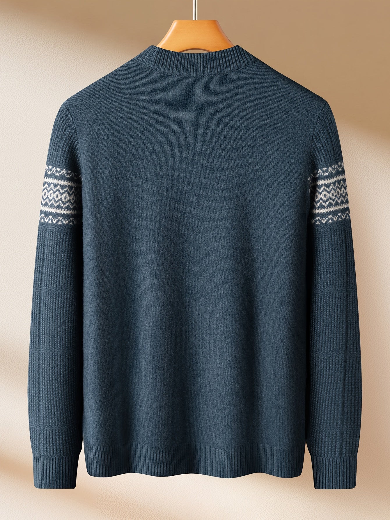 FORTEI Slight Elasticity Men'S Sweater with a Round Neck, Jacquard Design, Soft and Skin-Friendly Feel for Winter 25 F0096144098