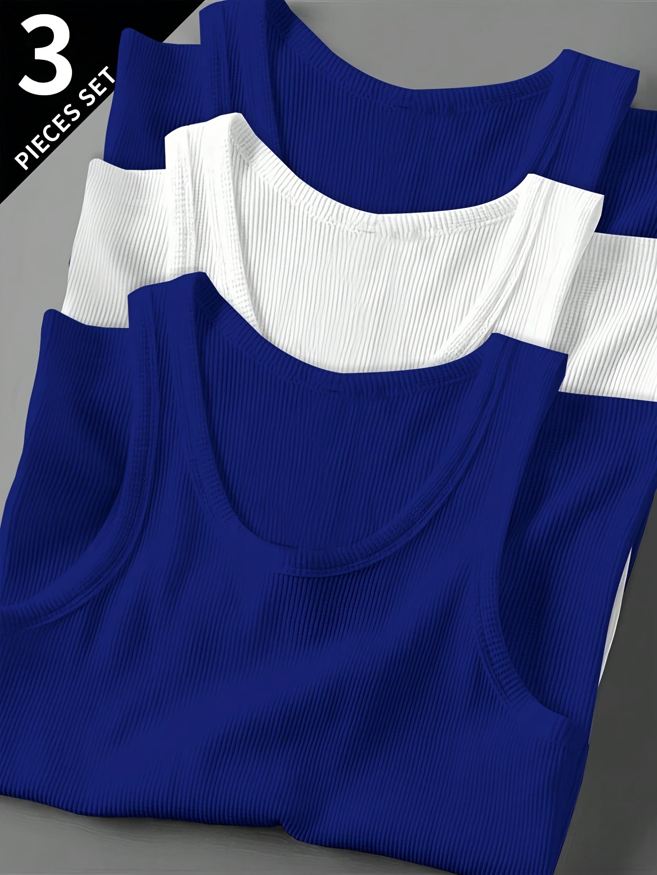 3pcs Men's Solid Color Sleeveless Tank Tops - Sporty Slim Fit, Breathable Stretch Fabric, Round Neck, Machine Washable, All-Season Casual & Athletic Wear