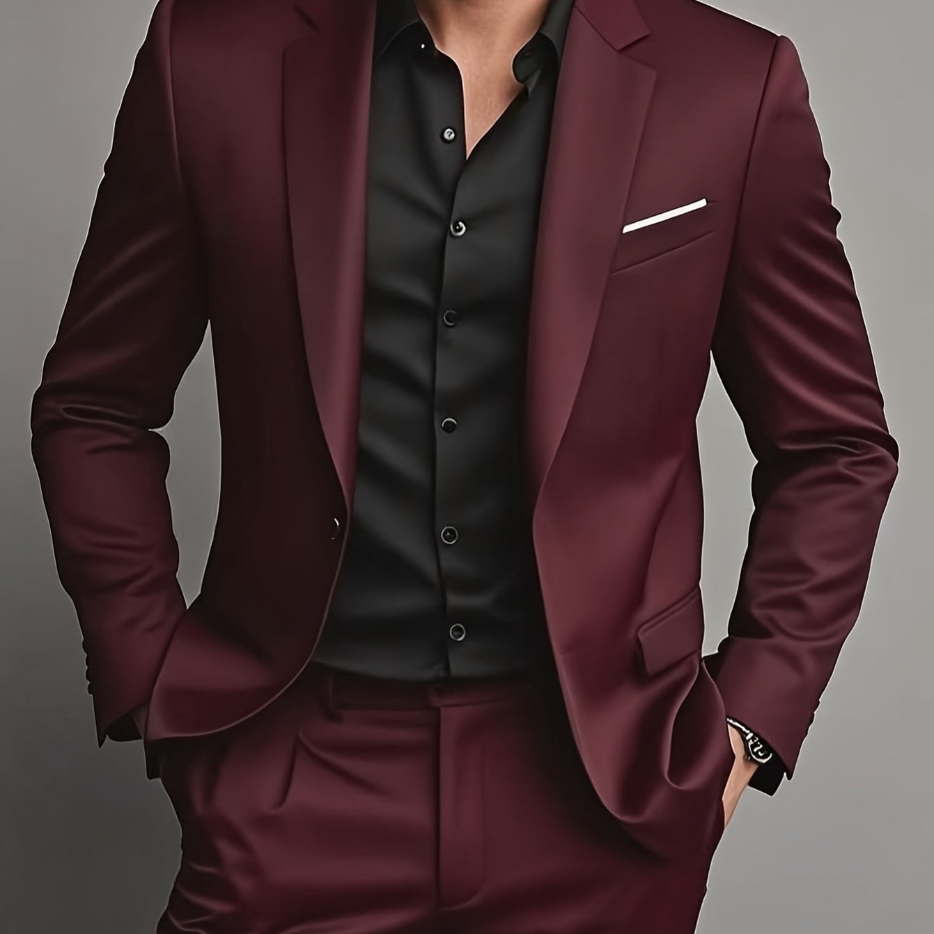 Formal Suit Set Professional Men's Formal Suit Two-Piece Set | Single Button Blazer and Pants for Interviews, Business, and Casual Parties