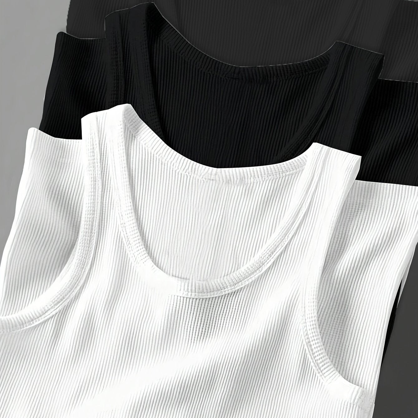 3pcs Men's Solid Color Sleeveless Tank Tops - Sporty Slim Fit, Breathable Stretch Fabric, Round Neck, Machine Washable, All-Season Casual & Athletic Wear