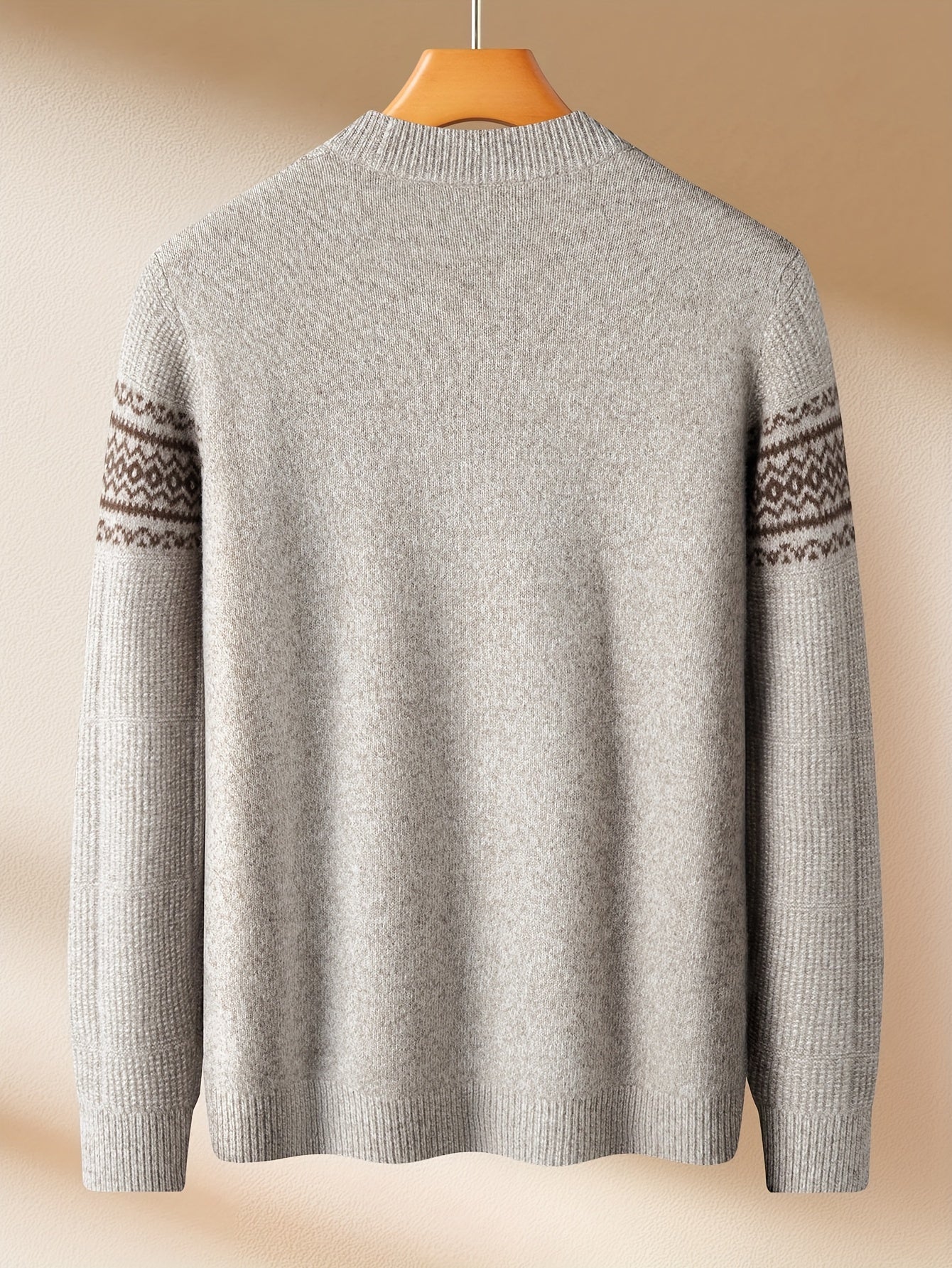 FORTEI Slight Elasticity Men'S Sweater with a Round Neck, Jacquard Design, Soft and Skin-Friendly Feel for Winter 25 F0096144098