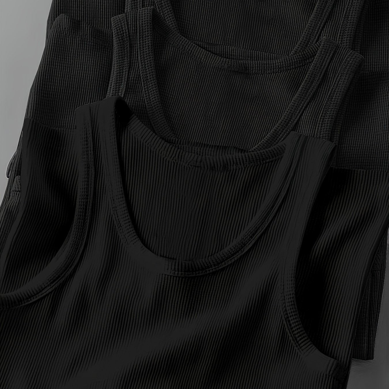 3pcs Men's Solid Color Sleeveless Tank Tops - Sporty Slim Fit, Breathable Stretch Fabric, Round Neck, Machine Washable, All-Season Casual & Athletic Wear