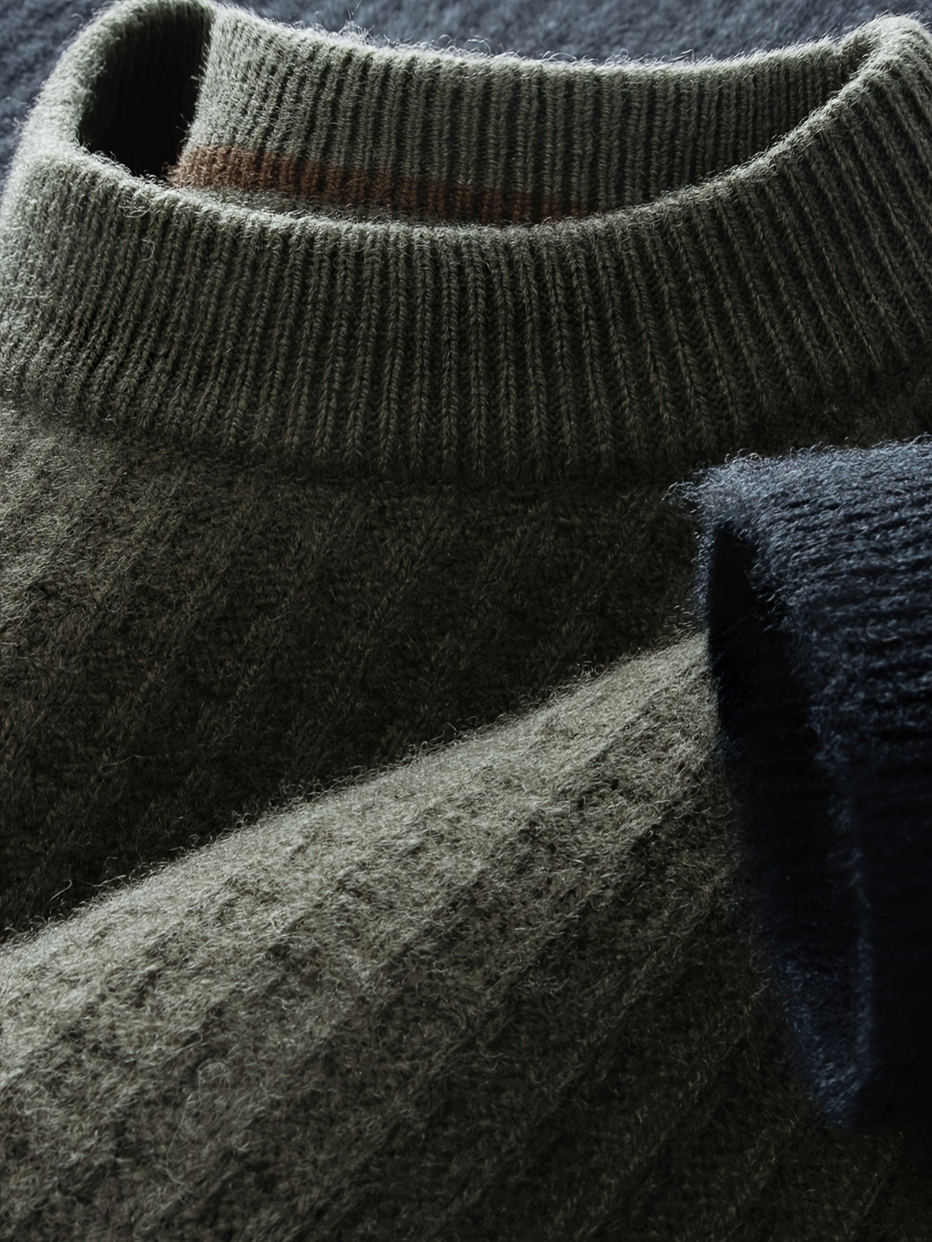 Men'S Sweater - Classic Pullover Sweater for Fall\u002FWinter, Soft Knit Long Sleeve Sweater in Dark Blue\u002FBlack\u002FGray\u002F