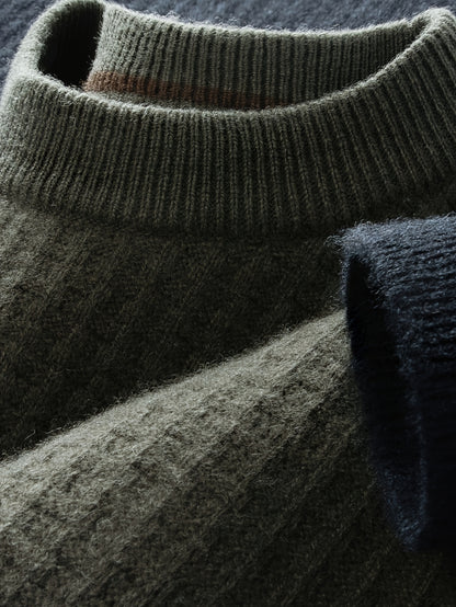 Men'S Sweater - Classic Pullover Sweater for Fall\u002FWinter, Soft Knit Long Sleeve Sweater in Dark Blue\u002FBlack\u002FGray\u002F