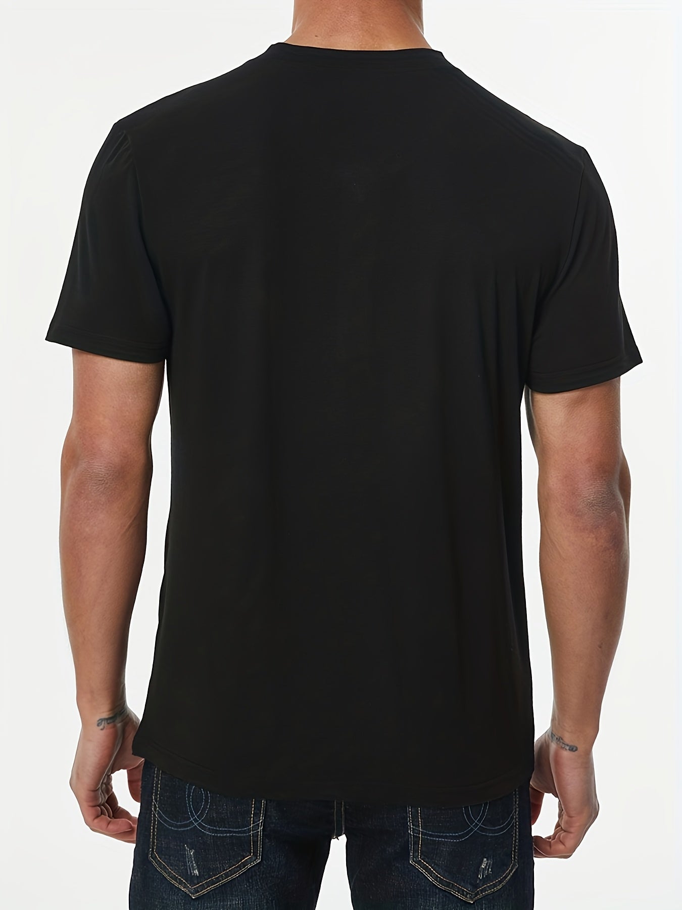 Stylish T-Shirt Soft Stretch Men's Plus Size Casual Henley T-Shirt | Lightweight 175gsm, Regular Fit Round Neck with Chest Pocket & Button Detail,