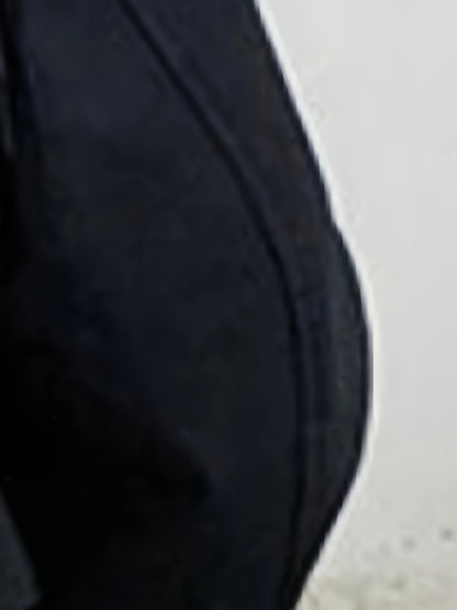 Men'S Casual Double-Breasted Trench Coat - Mid-Length Fall\u002FWinter Outerwear with Slit, Belted, Solid Black, Polyester, Single-Button Closure,