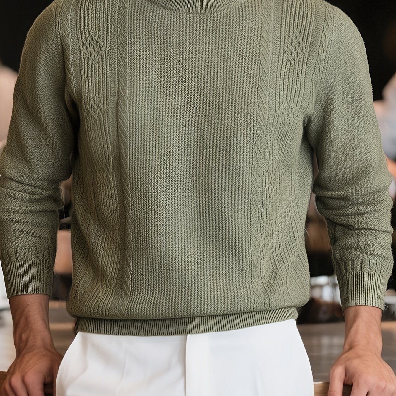Men'S Sweater - Thick Warm Winter Pullover Sweater, Soft Warm Long Sleeve Sweater for Office, Formal Events & Everyday Cold Weather - Non-See-Through
