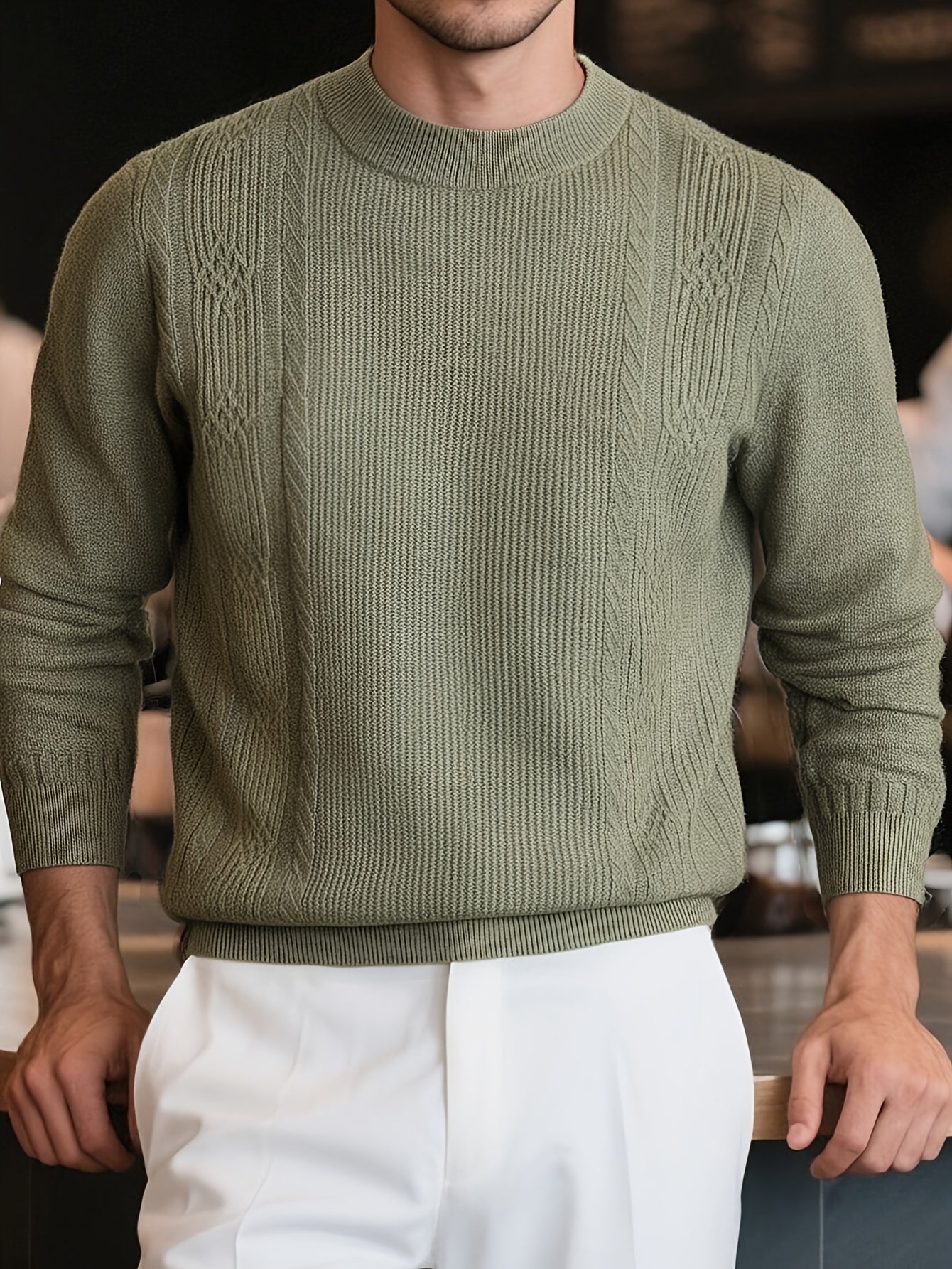 Men'S Sweater - Thick Warm Winter Pullover Sweater, Soft Warm Long Sleeve Sweater for Office, Formal Events & Everyday Cold Weather - Non-See-Through