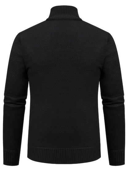Stylish Men's Cardigan Soft Knit Men's Light Beige Open-Front Cardigan | Stylish Versatile Zip-Up Jacket for Office, Golf, and Casual Wear - H-Line Fit,