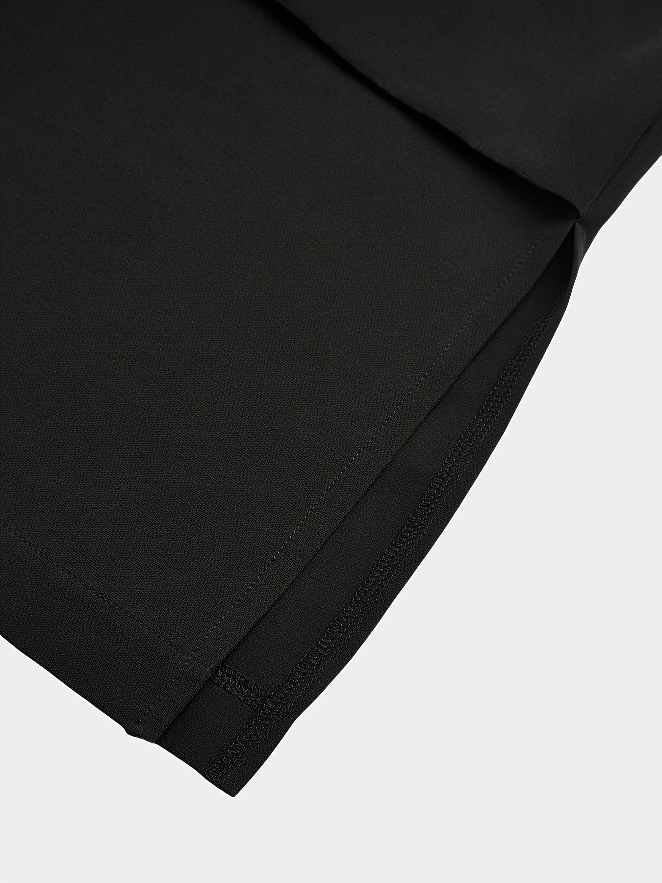 Men'S Suit, Short Sleeve Top, Round Neck, Fake Pocket Design, Hem Slit, Elastic Pants, Plus Size Men'S Suit, Men'S Casual Shirt and Pants Set,