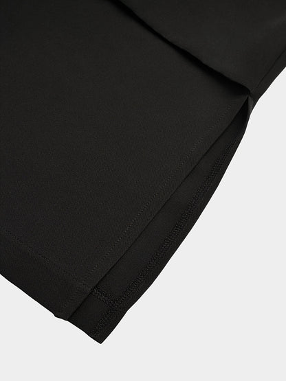 Men'S Suit, Short Sleeve Top, Round Neck, Fake Pocket Design, Hem Slit, Elastic Pants, Plus Size Men'S Suit, Men'S Casual Shirt and Pants Set,