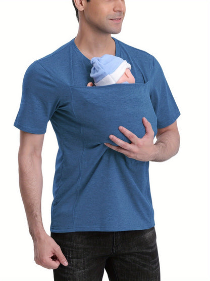 New Fashion Casual Kangaroo Dad Multifunctional Men's T-Shirt