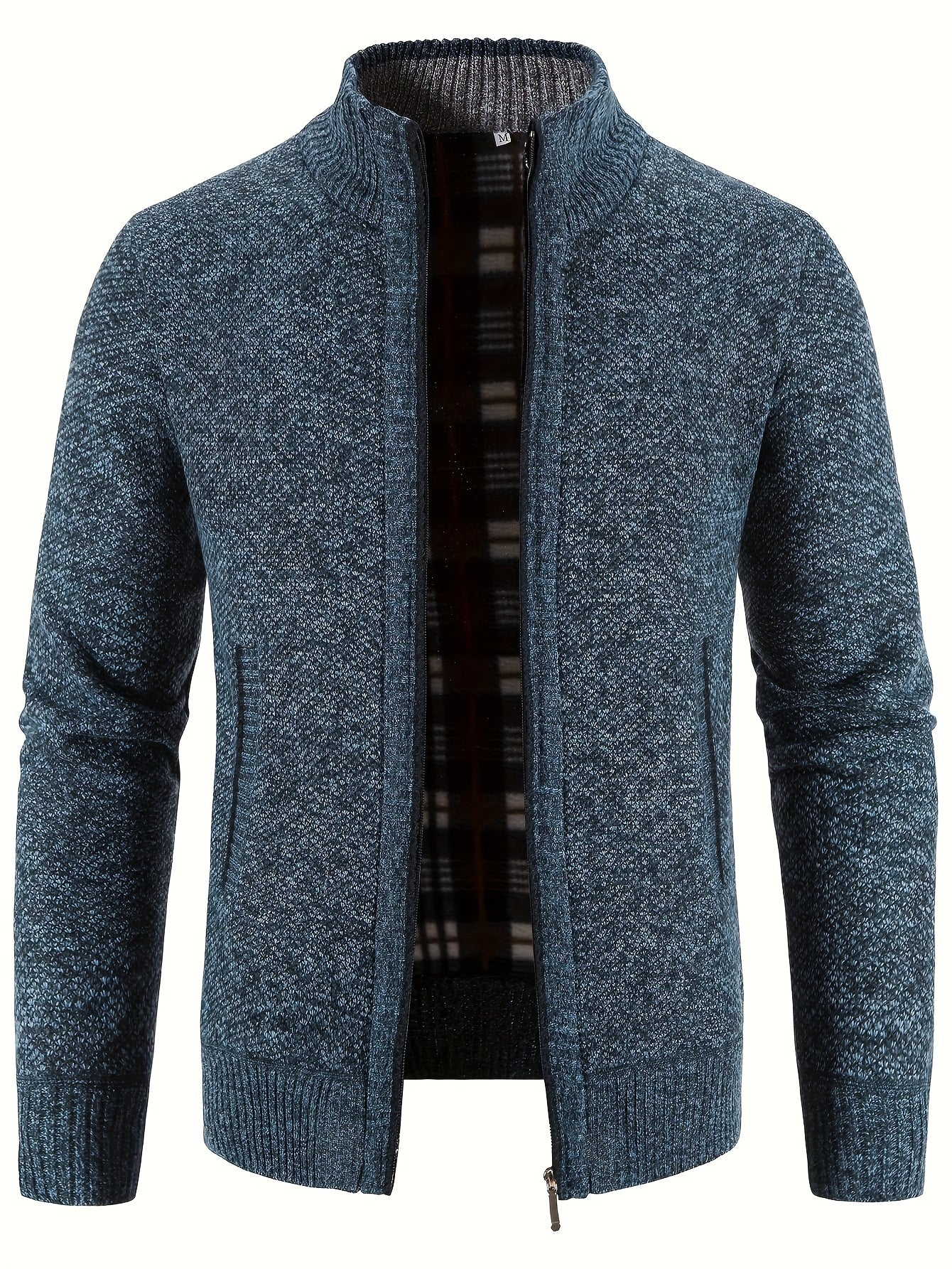 Stylish Men's Cardigan Soft Knit Men's Light Beige Open-Front Cardigan | Stylish Versatile Zip-Up Jacket for Office, Golf, and Casual Wear - H-Line Fit,
