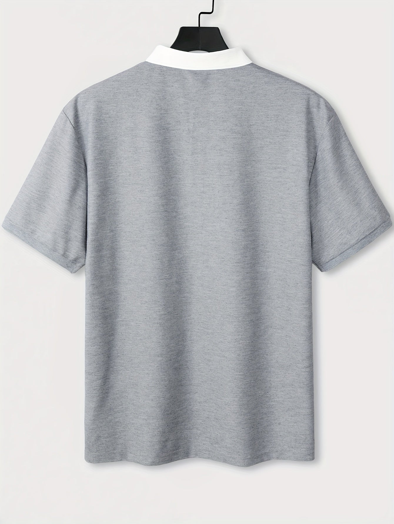 Knit Fabric, Polo Shirt Knit Fabric, All-Season Comfort | Men's Casual Loose Fit Polo Shirt - Short Sleeve, Button-Up Collar, Solid Color, Perfect for Casual Attire,