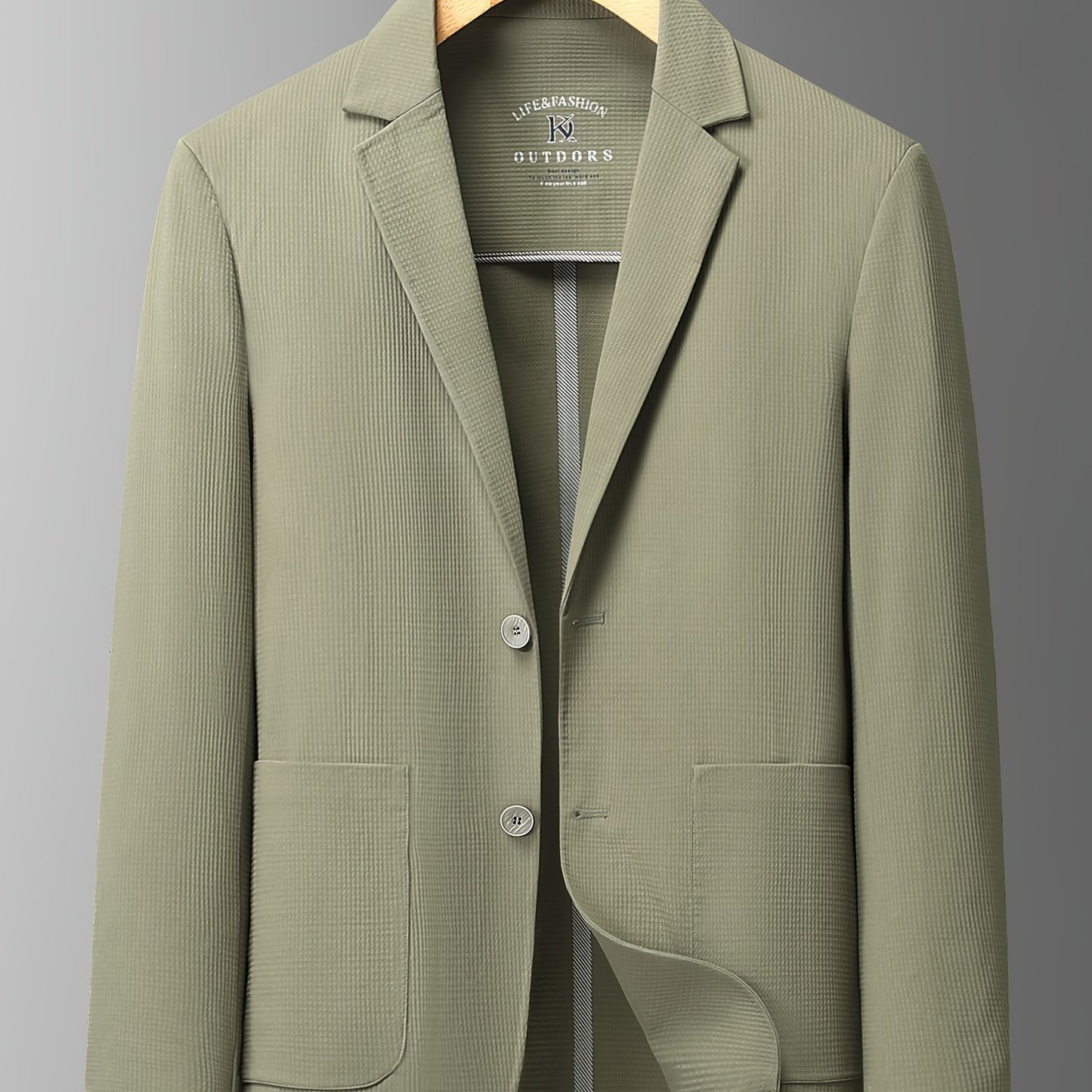 Men's Summer Slim-Fit Suit Jacket, Light Business Blazer with Pockets