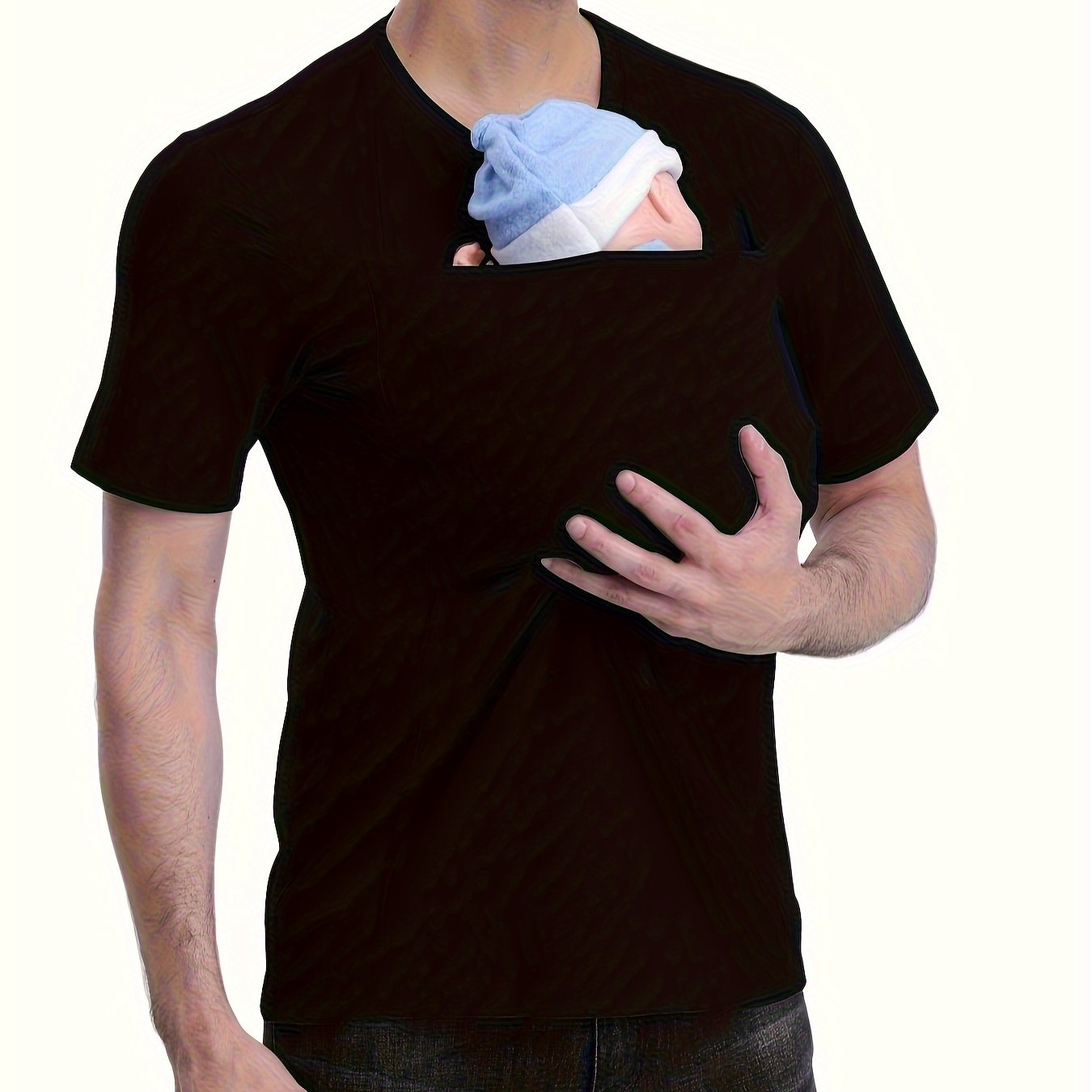 New Fashion Casual Kangaroo Dad Multifunctional Men's T-Shirt