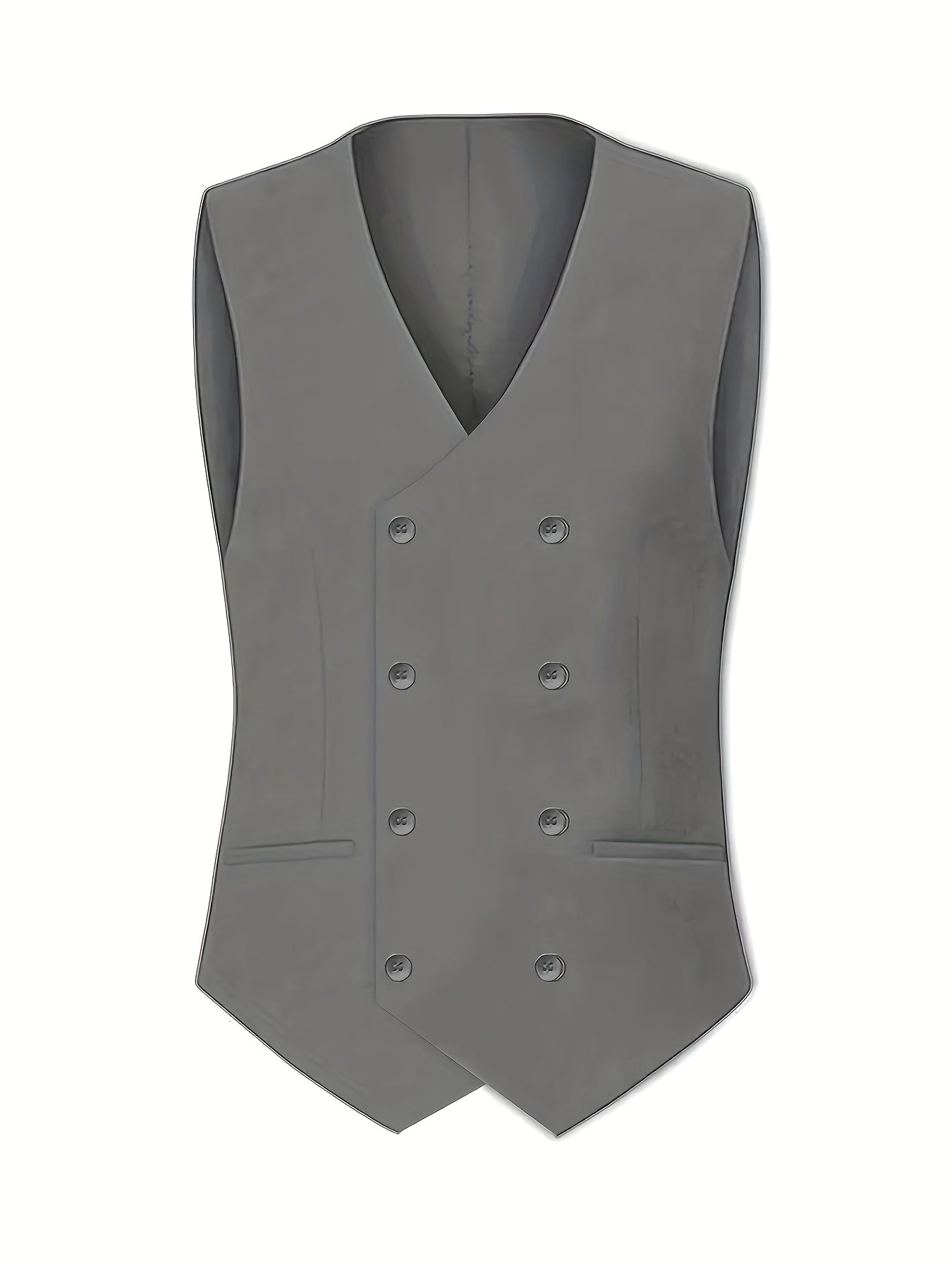 Men'S Premium Three-Piece Suit - Formal Blazer, Trousers & Vest with Black Tie & Pocket Square - Ideal for Weddings, Work, and Formal Events - Durable Woven Fabric,