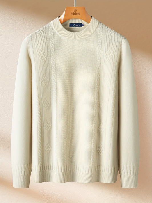 Men'S Sweater - Thick Warm Winter Pullover Sweater, Soft Warm Long Sleeve Sweater for Office, Formal Events & Everyday Cold Weather - Non-See-Through