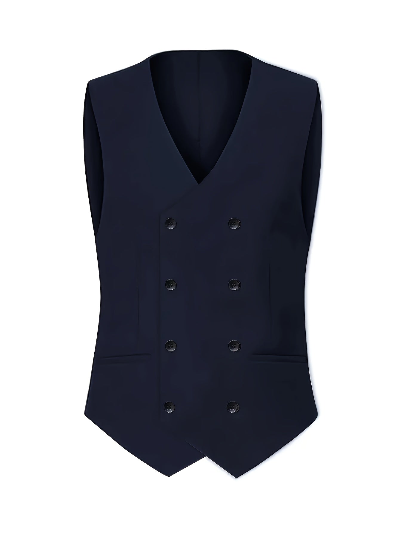 Men'S Premium Three-Piece Suit - Formal Blazer, Trousers & Vest with Black Tie & Pocket Square - Ideal for Weddings, Work, and Formal Events - Durable Woven Fabric,