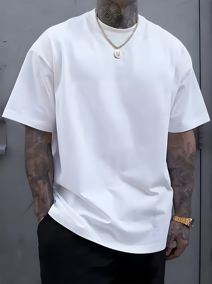 Comfy 6pcs Solid Color Short Sleeve T-shirt - Casual PLUS SIZE Tees for Summer - Mens Clothing