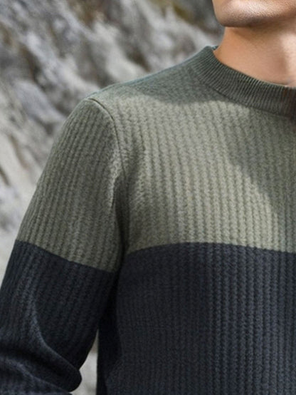 Men'S Sweater - Classic Pullover Sweater for Fall\u002FWinter, Soft Knit Long Sleeve Sweater in Dark Blue\u002FBlack\u002FGray\u002F