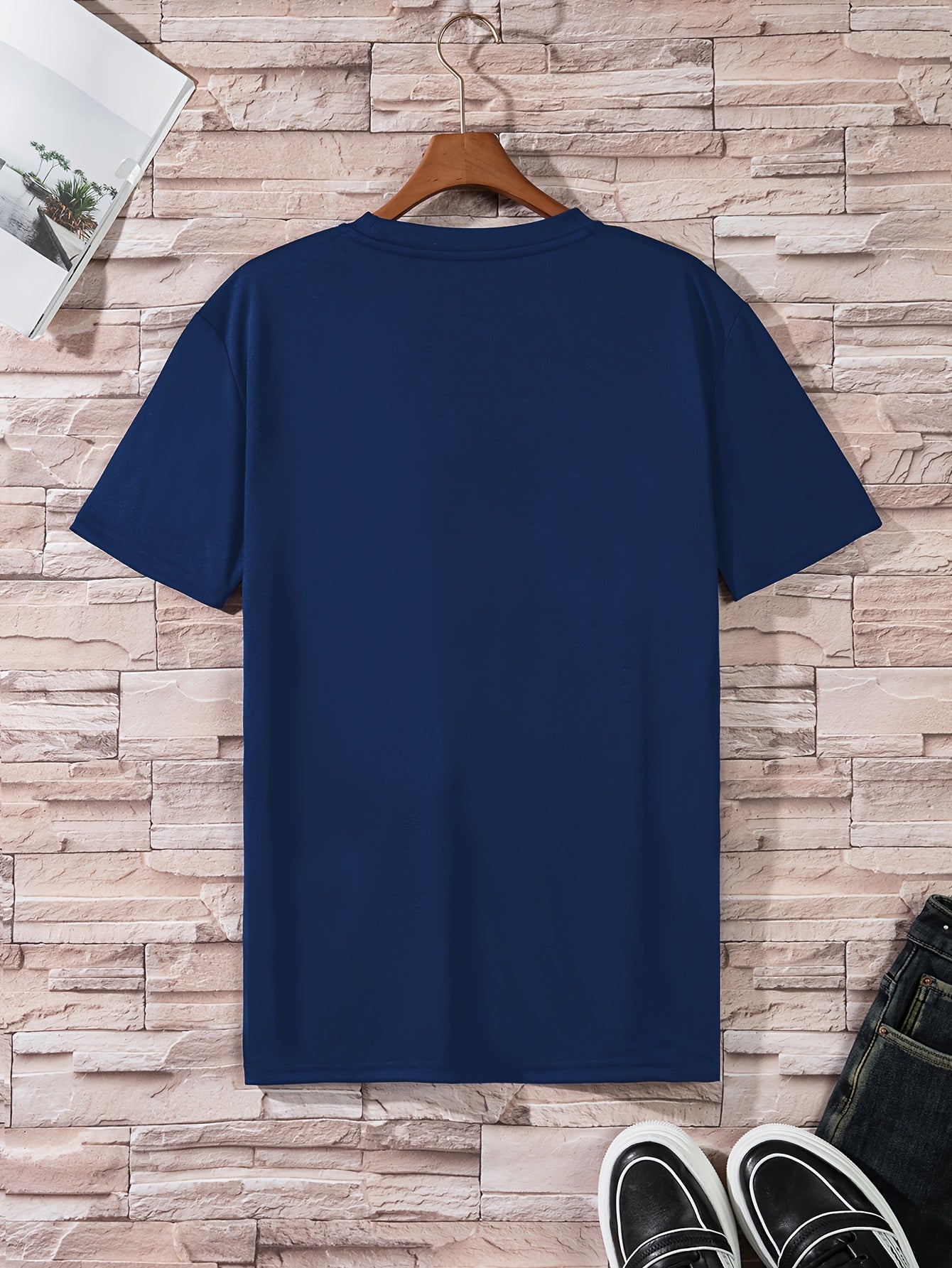 Men's Home Wear Solid Color T-shirt 4pcs Set