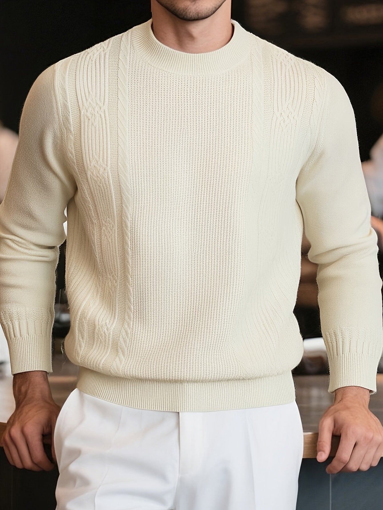 Men'S Sweater - Thick Warm Winter Pullover Sweater, Soft Warm Long Sleeve Sweater for Office, Formal Events & Everyday Cold Weather - Non-See-Through