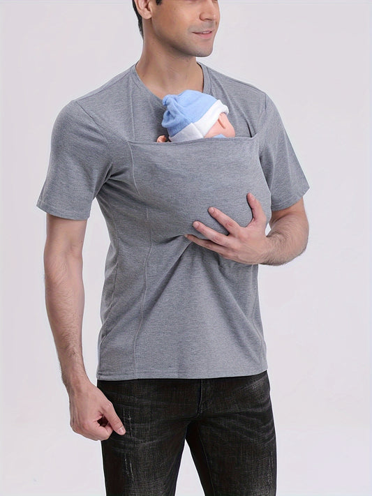 New Fashion Casual Kangaroo Dad Multifunctional Men's T-Shirt