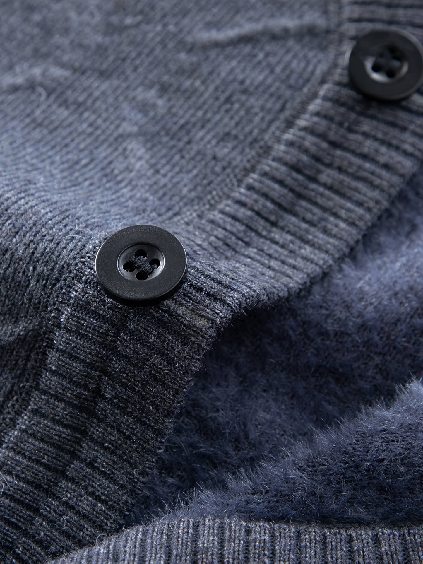 Men's Fleece-Lined Cardigan Fleece-Lined Knit Cardigan for Men | Thickened Casual V-Neck Top | Autumn and Winter