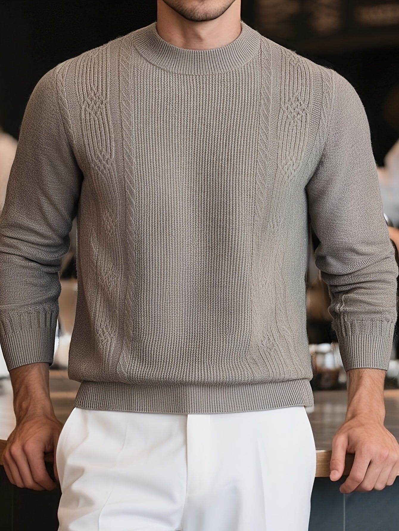 Men'S Sweater - Thick Warm Winter Pullover Sweater, Soft Warm Long Sleeve Sweater for Office, Formal Events & Everyday Cold Weather - Non-See-Through