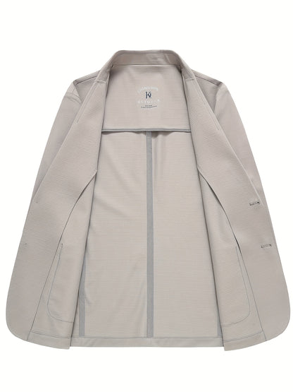 Men's Summer Slim-Fit Suit Jacket, Light Business Blazer with Pockets