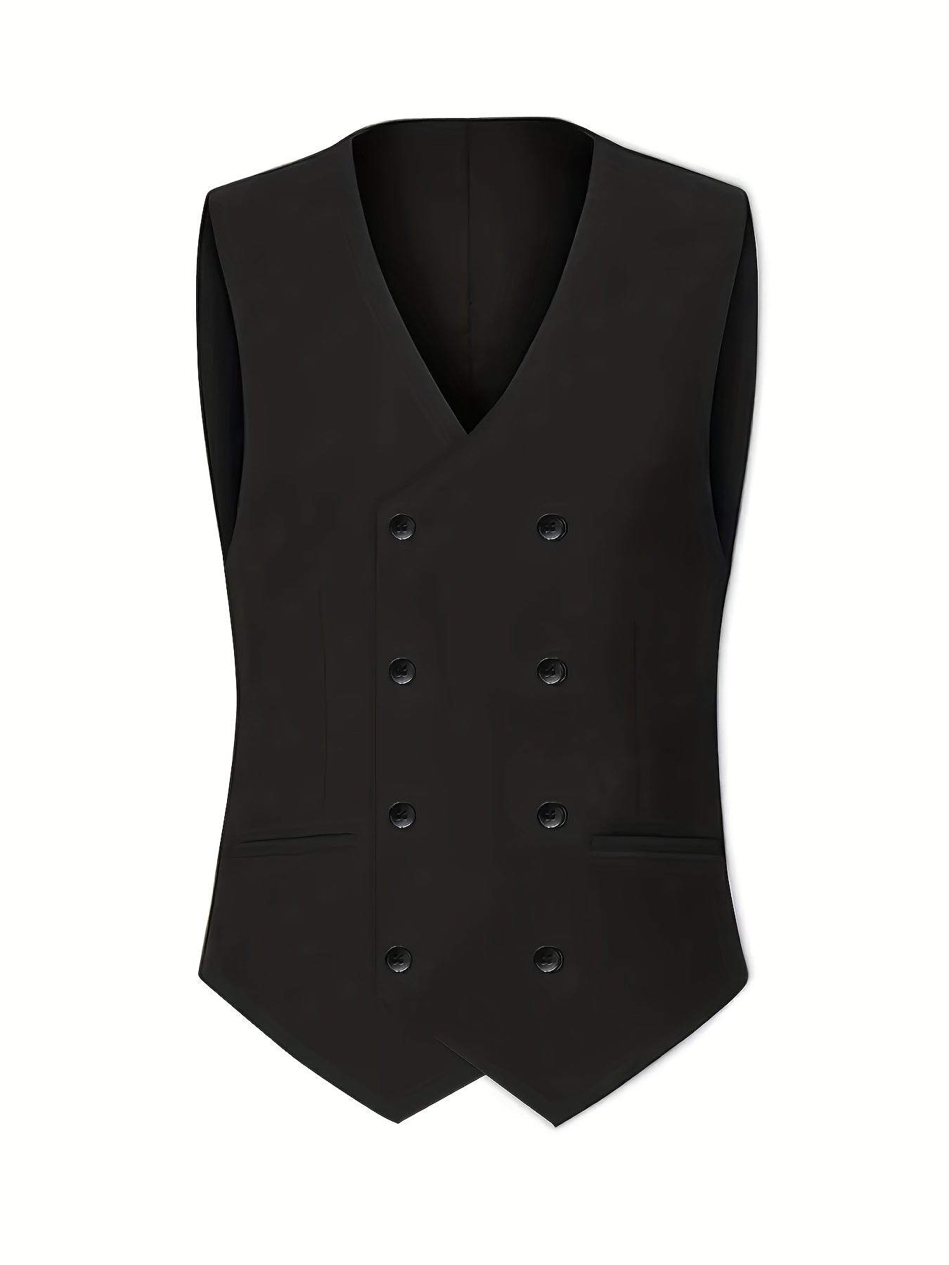 Men'S Premium Three-Piece Suit - Formal Blazer, Trousers & Vest with Black Tie & Pocket Square - Ideal for Weddings, Work, and Formal Events - Durable Woven Fabric,