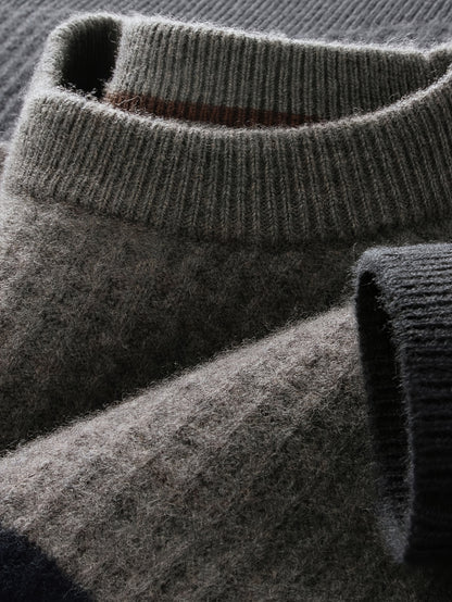 Men'S Sweater - Classic Pullover Sweater for Fall\u002FWinter, Soft Knit Long Sleeve Sweater in Dark Blue\u002FBlack\u002FGray\u002F