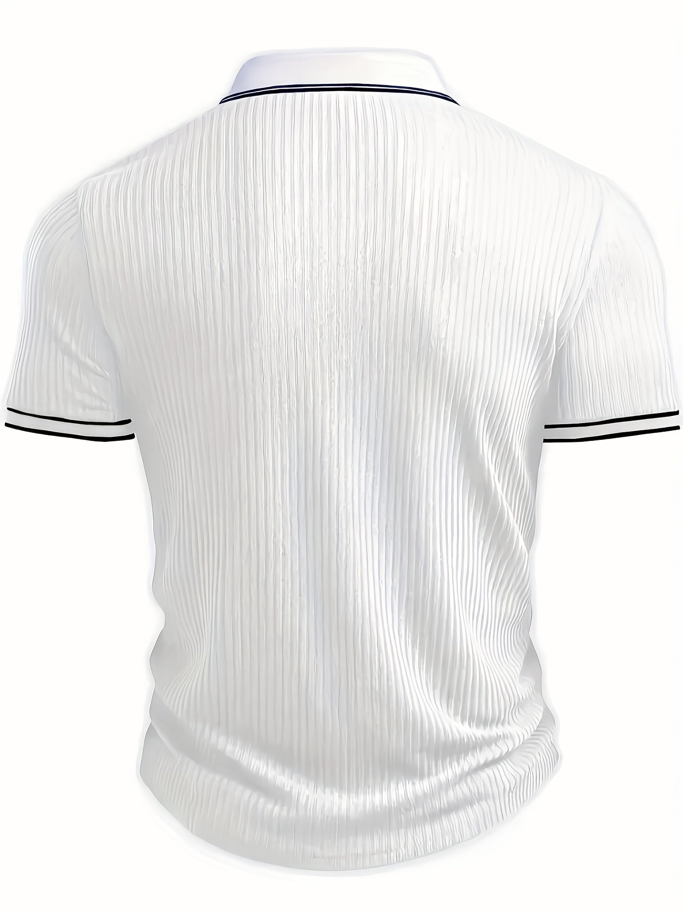 Textured Striped Shirt Textured Striped Collar Men's Short Sleeve Shirt | Solid Color, Regular Fit, Machine Washable, Versatile for Business Casual & Formal Occasions